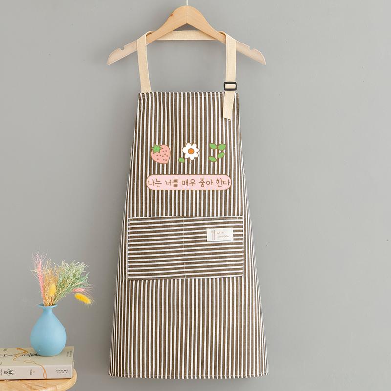 Cross-Back Cotton Crepe Apron for Milk Tea Shop Employees