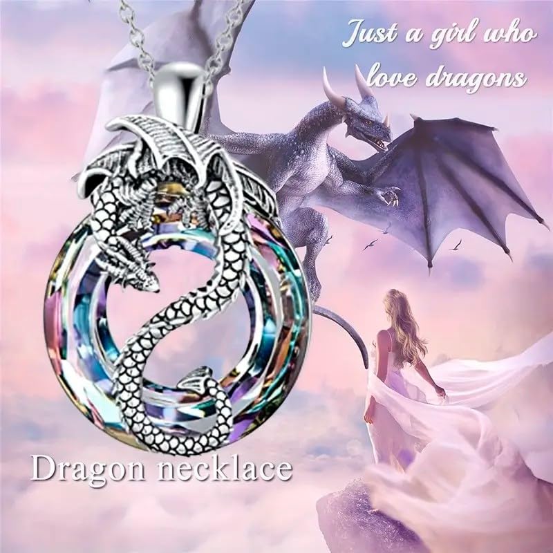 [Magic of Sedona] Celtic Dragon Girl's Pendant (Ouroboros (Rainbow)) Dragon Amulet (pen-dra-ty2b) Bring a little magic into your everyday life