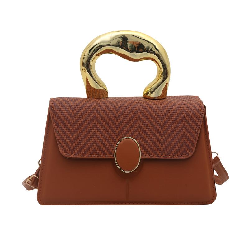2025 Spring New Trend Beautiful Simple Personality Versatile Splicing Fashion Oblique Span Shoulder Portable Small Square Women's Bag
