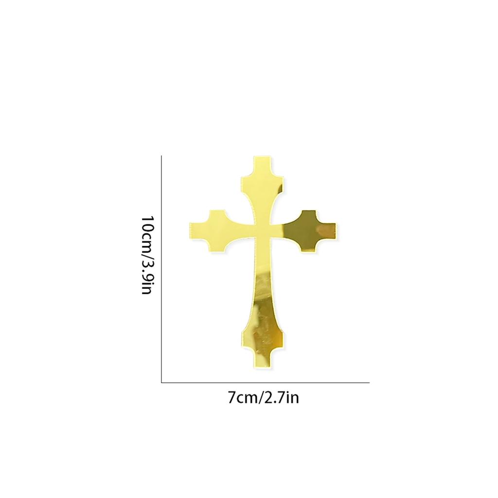 10pcs Acrylic Christ Happy Birthday Cake Topper Gold Jesus of the Cross Party Cake Toppers Baby Shower gift dessert Decoration