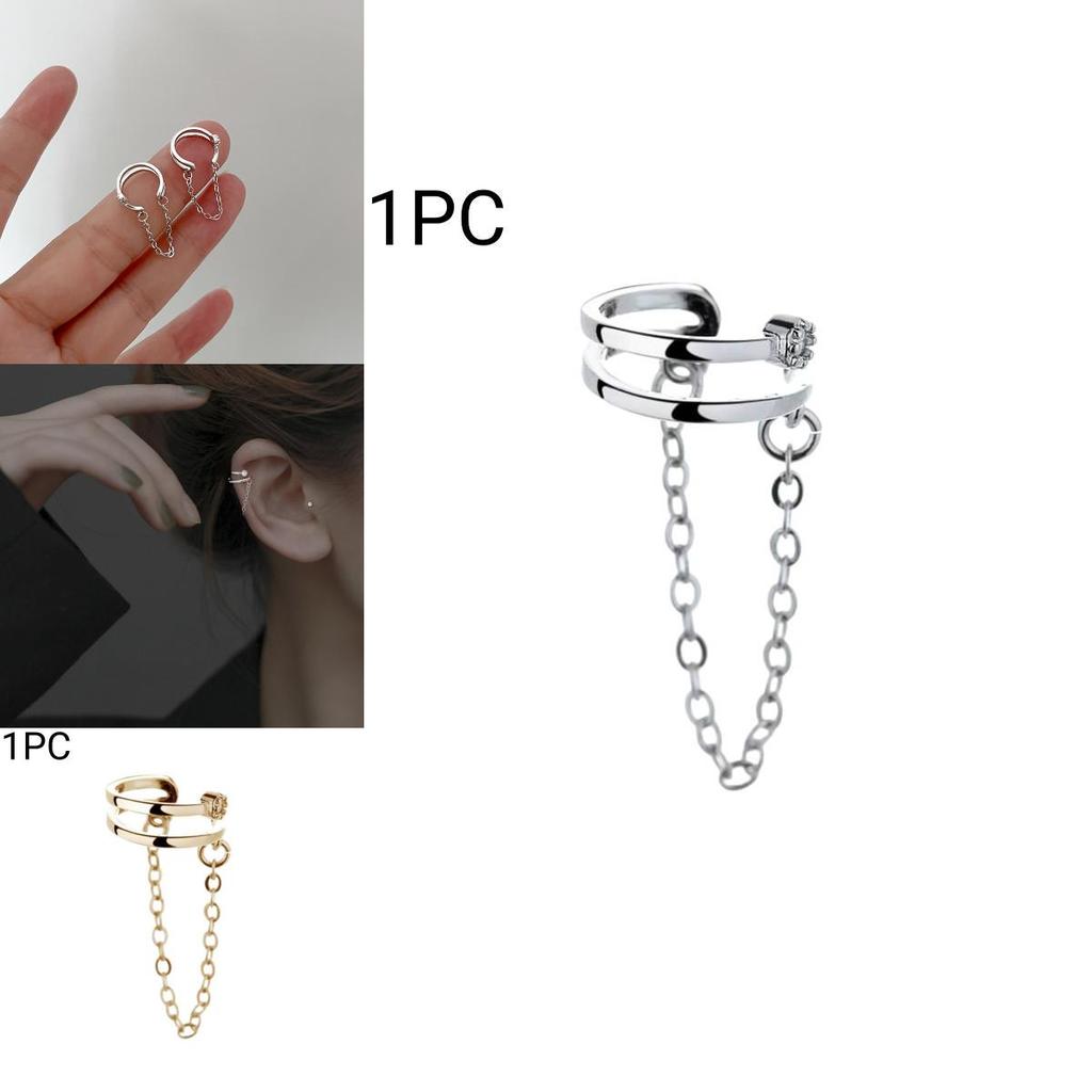 Stylish Copper Ear Clip With Shiny Rhinestone Unisex Cool Fashion Jewelry