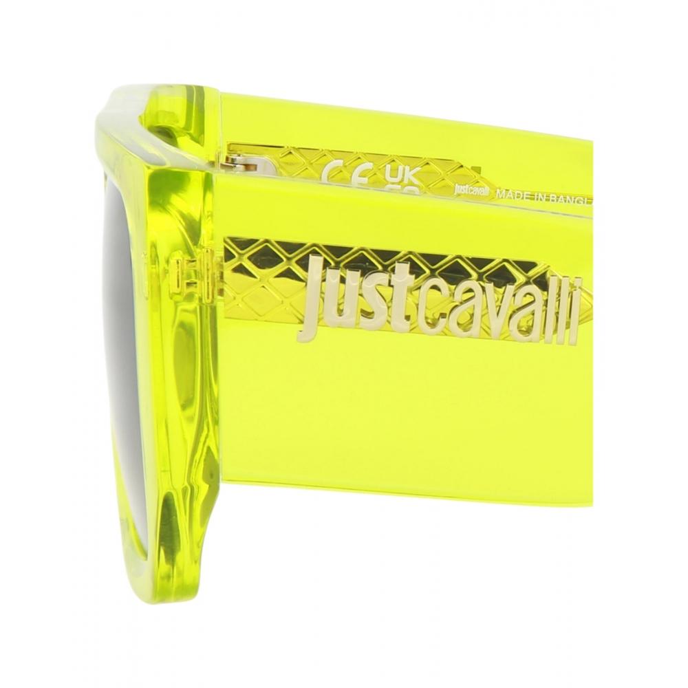 Just Cavalli Navigator Frame Acetate Sunglasses Shiny Transp.green