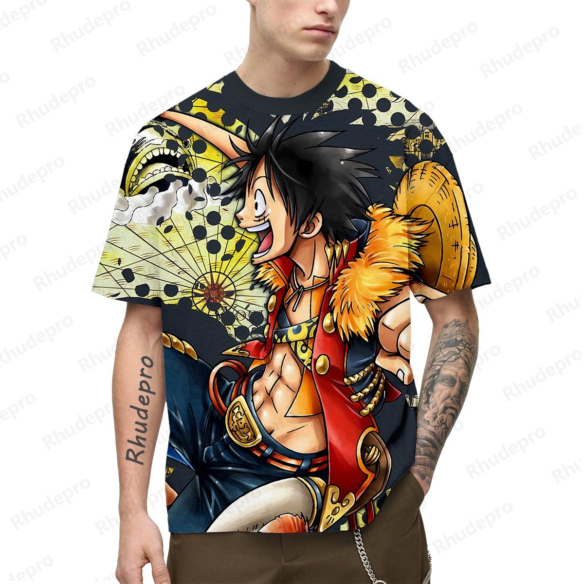 

One Piece Популярная аниме-футболка 3d Япония Харадзюку аниме мужская с коротким рукавом косплей Луффи рубашка с принтом футболка мужская одежда топ XL
