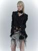 Lolita Vintage Gothic Lace Shirts Women Y2k Dark Aesthetic Irregular Blouses Yamamoto Style Grunge Flare Sleeve Shirt
