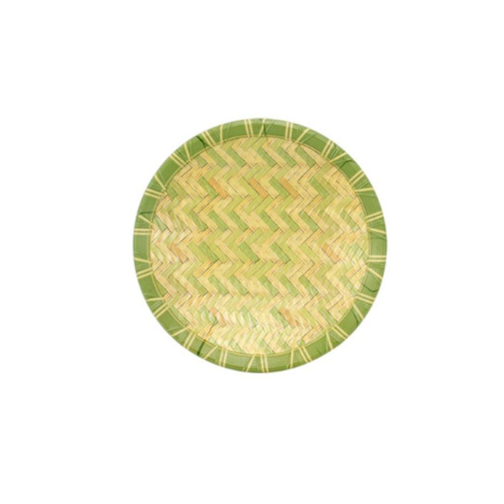 Imitation Bamboo Weaving Barbecue Plate Melamine Serving Plate Hot Pot Vegetable Plate  Home