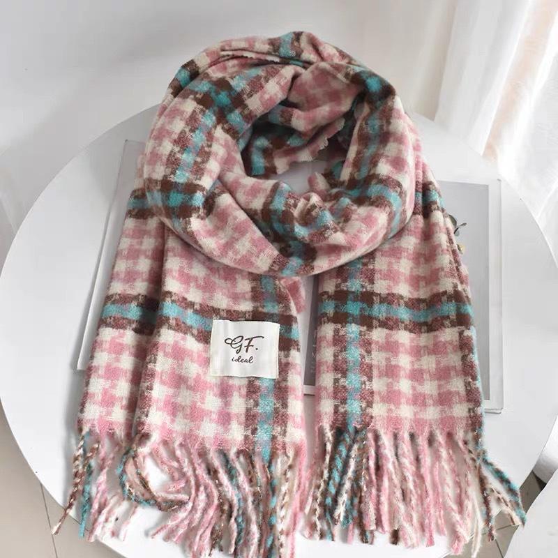 New Korean Version of Glutinous Rice Camouflage Plaid Scarf Ins Autumn and Winter Korean Version Versatile Student Shawl