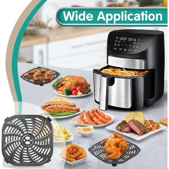 7QT Air Fryer Grill Plate for Gourmia GAF798 GAF716 Air Fryers, 8.97''×8.97'' Air Fryer Tray Replacement for Gourmia, Nonstick Air Fryer Grill Pan