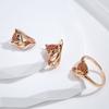 Classic Fox Earrings For Women  Rose Gold Color With Red Natural Zircon High Quality Daily Fine Animal Jewelry