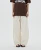 URBANAGE Balloon Fit Curved Pintuck Cotton Elastic Waist Pants_White