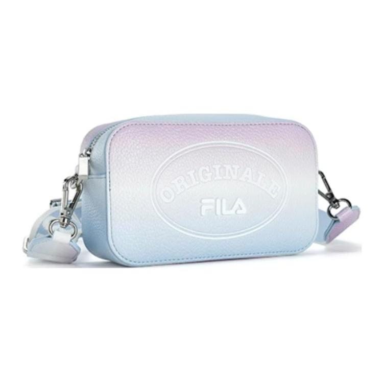 New FILA Polyurethane PU Synthetic Leather Box Bag Shoulder Bag Crossbody Bag Women's Sky Blue F13W429164FLB