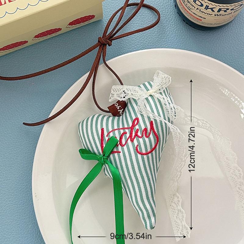 

Y2K Sweet Lace Bow Heart Keychain Girly Cute Keyring Bag Pendant Backpack Hanging Decoration For Best Friend Gifts зелёный