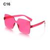 Costume Transparent Candy Color Sunglasses for Women Glasses Rimless Square Sunglasses High Quality High Quality