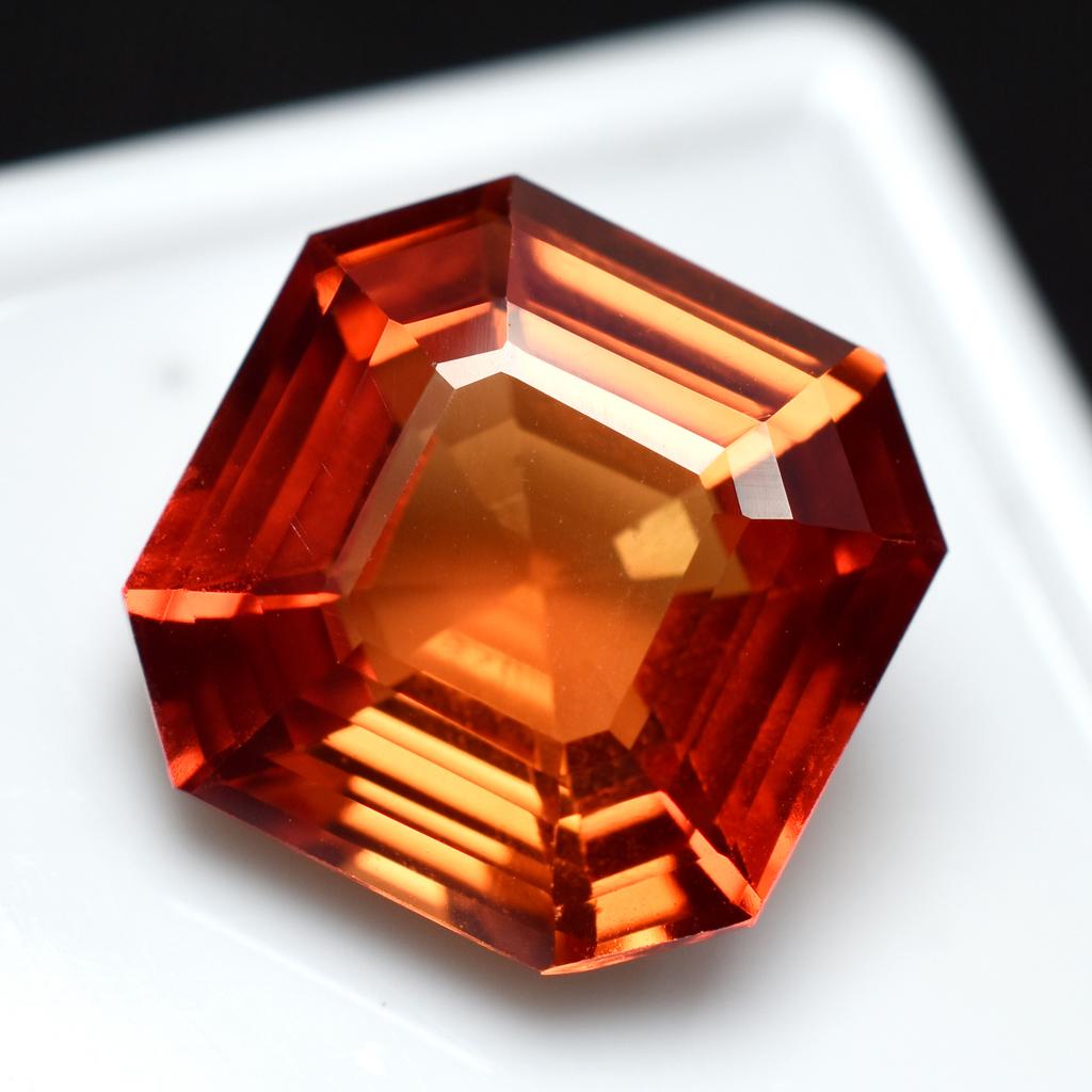 ORANGE 9.40 Ct Beautiful Natural Sapphire Faceted Gemstone Square Cut