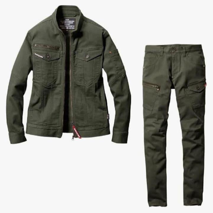 Summer Bartle 5011+5012 Top and bottom M set jacket and cargo pants Mils Green