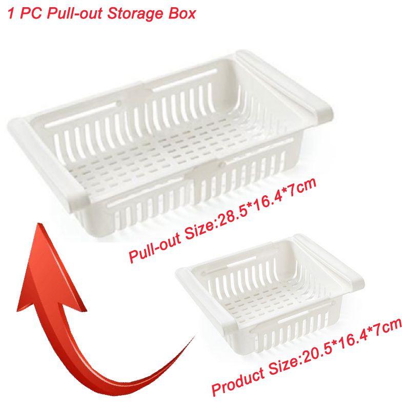 

Хранение в холодильнике Выдвижной ящик Держатель Органайзер для продуктов Ящик Полка Экономия места белый