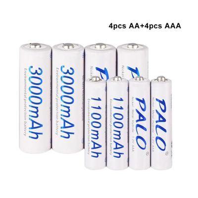 AA 1.2V 3000mAh + AAA 1.2V 1100mAh ni-mh Şarj Edilebilir Pil Mikrofon Kamera El Feneri İçin