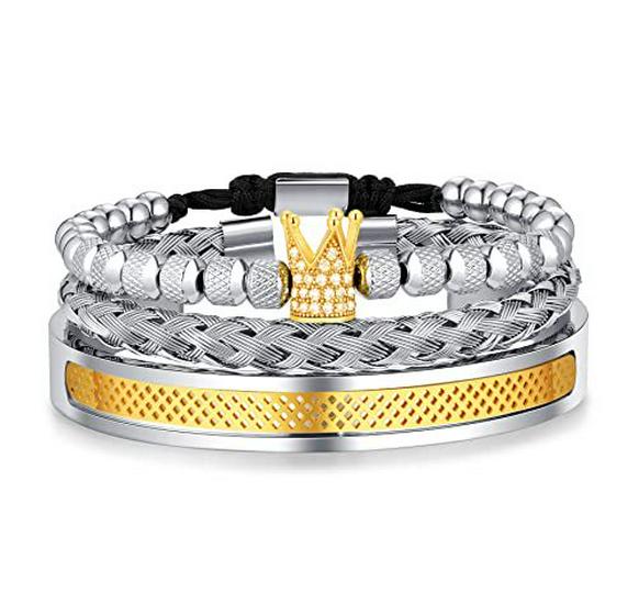 

Мужской браслет-бангл ручной работы с застежкой из пеньковой веревки и микропаве из нержавеющей стали с кубическим цирконием.