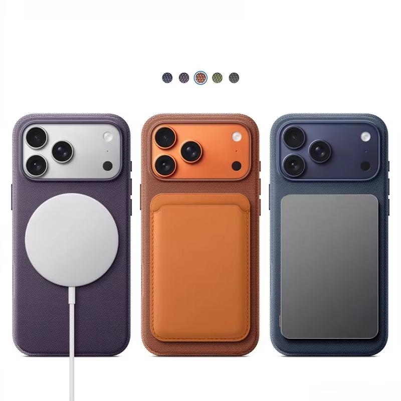 Luxury Tech Woven Magnetic Adsorption Phone Case for 17 16 15 14 13 Pro Max TechWoven for Magsafe Wireless Charge Cover