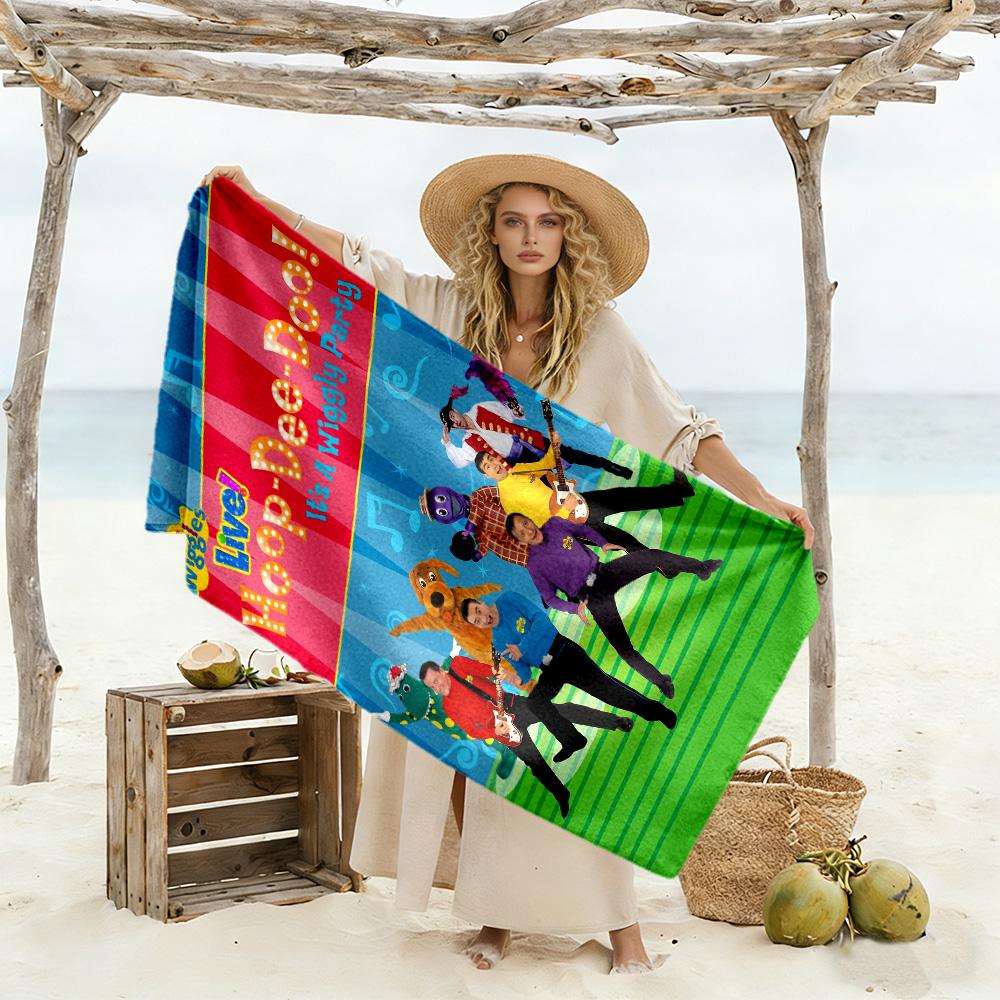 The Wiggles Singing Show Beach Towel Super Soft & Absorbent Comfortable Lightweight