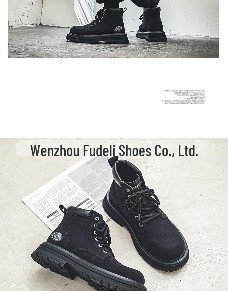 Men's 2024 British Retro Yellow High-Top Desert Work Boots - Casual Martin Style for Spring & Autumn