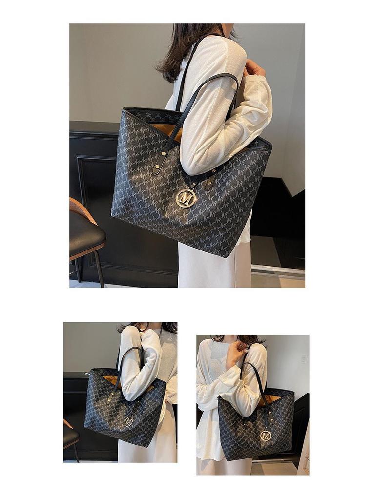 2025 Large Capacity M Letter Autumn/Winter Tote: Versatile European & American Shoulder Handbag
