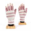 Autumn and Winter Couple Gloves Men and Women Thick Imitation Cashmere Gloves Women Striped Half Finger Gloves Touch Screen Two Fingers Office Writing