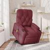 Massage Recliner with Rising Assistance Burgundy Fabric