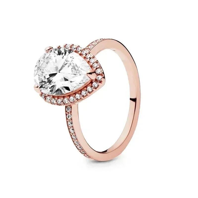 New 925 Sterling Silver Women's Classic Red Heart Crown Fashion Ring Valentine's Day Light Luxury Jewelry Romantic Gift