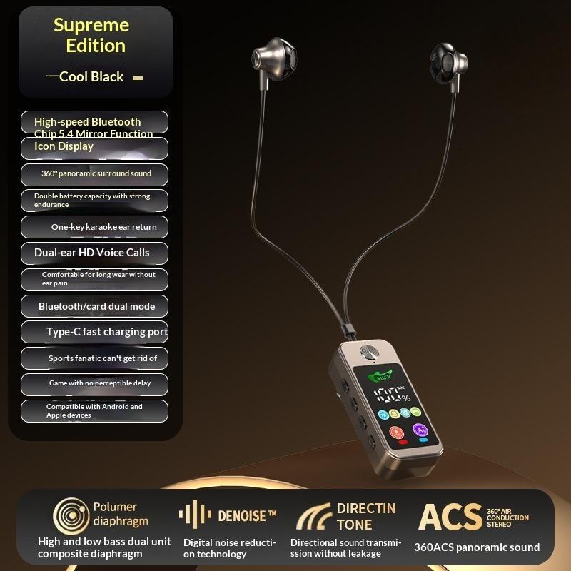 Clip On Bluetooth 5.4 Wireless Gaming Earphones Tf Card K Song Monitor Mode In Ear Earphones For Sports Driving Live Broadcast