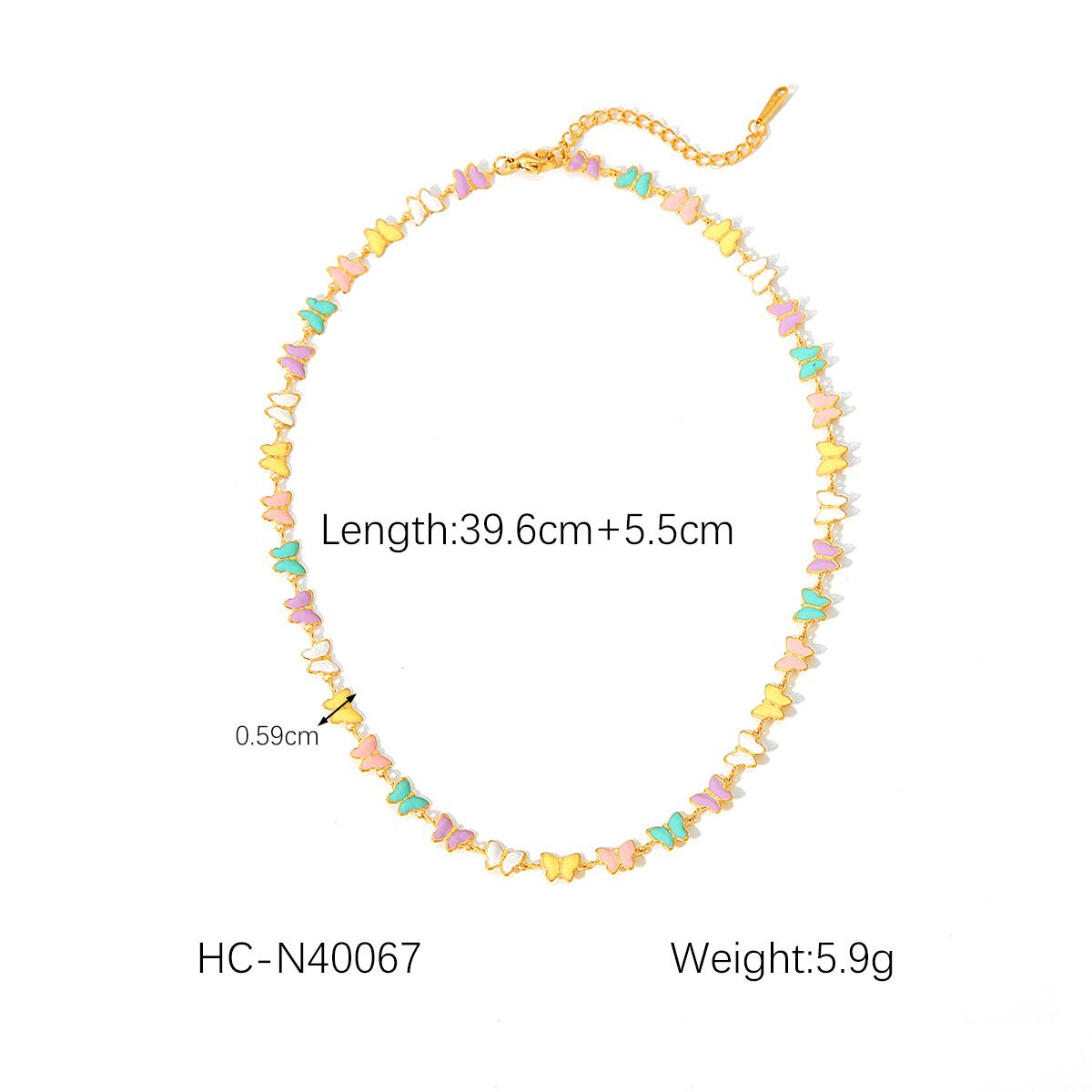 Stainless Steel Jewelry Set Metal Geometric Chain Oil Drop Necklace Bracelet Fashion Waterproof Exquisite Jewelry Wom WHITE