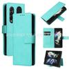 Applicable To Samsung Z Fold3 Mobile Phone Case Leather Case Folding Screen Lamb Pattern Flip Pen Slot Card Protective Case
