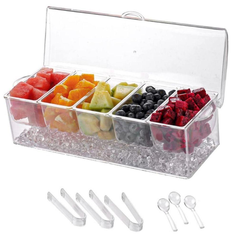 Tongs Kitchen Accessories Condiment Serving Tray Condiment Dispenser Fresh Ice Box Spice Containers