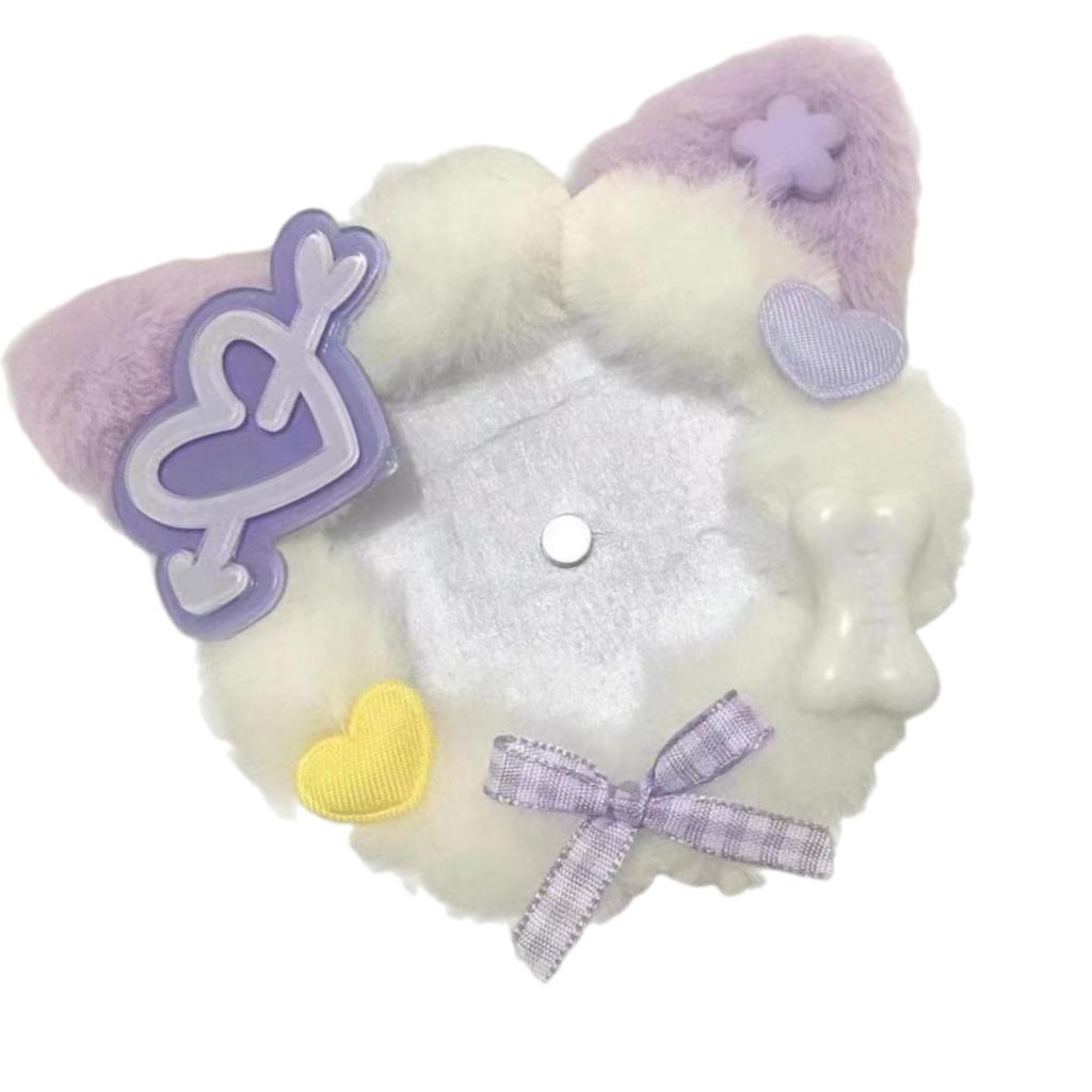 Cartoon Cats Ear Badge Holder 58mm Badge Case Plush Cats Ear Badge Pin Sleeve For Women Student And Cosplay Enthusiasts