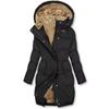 Women's Winter Warm Fur Collar Zipper Long Sleeve Slim Fit Hooded Coat