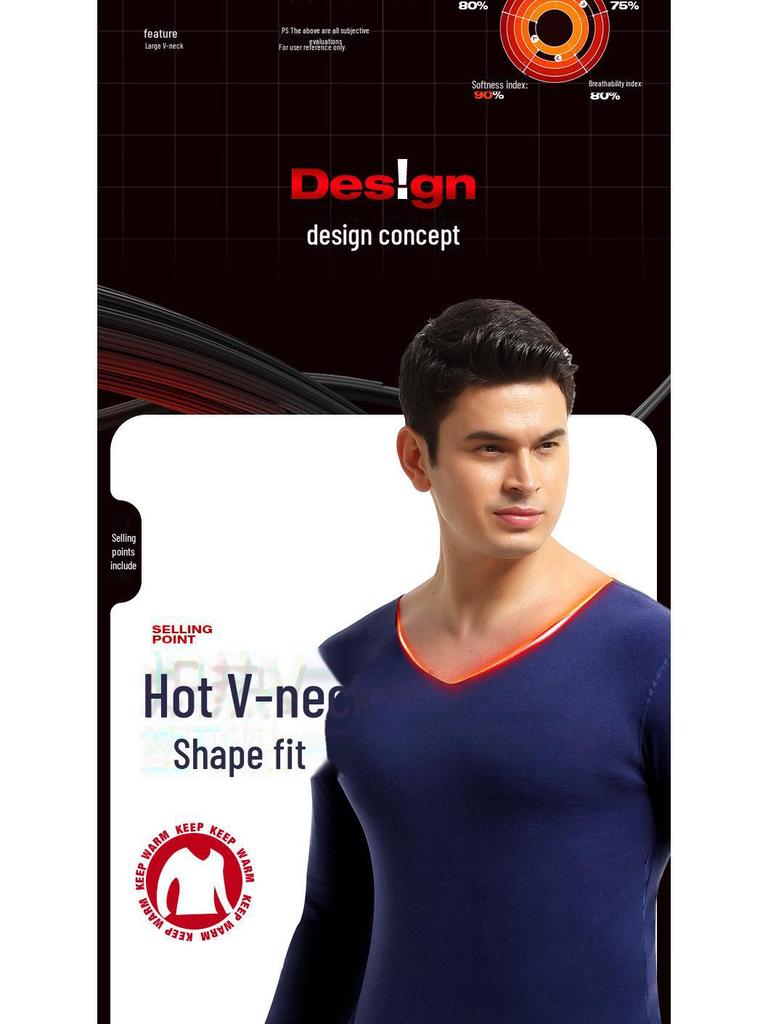 Men's Velvet-Lined Thermal Underwear Set: Seamless Cotton Sweater and Pants for Autumn/Winter