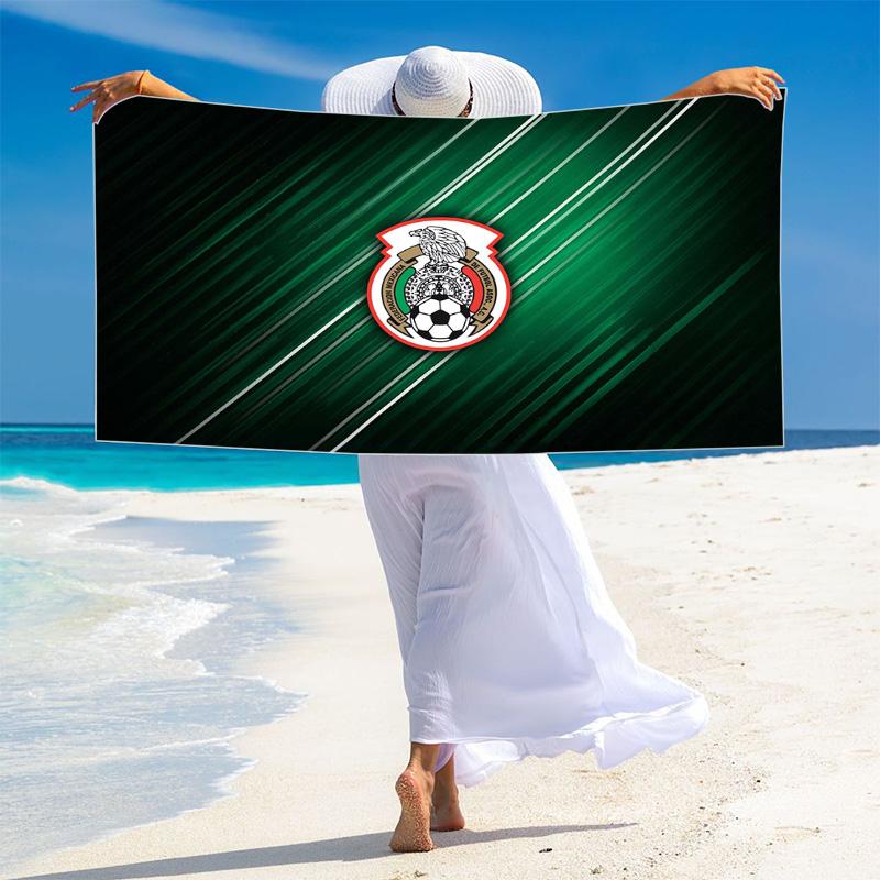 Logo Mexico American Football Print Beach Towel, Large Soft Quick Dry Towel for Beach Camping Swimming