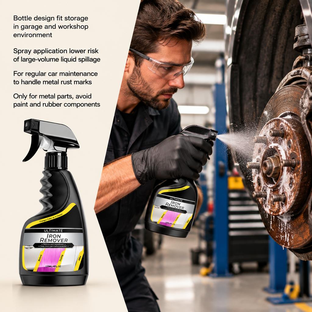Rust remover with atomized spray treatment for rust stains, portable and easy to operate