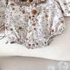 Baby Clothes Bodysuit Long Sleeve Girls Coverall Lace Newborn Baby Preparing for Birth Gift Monthly Photo Collar Floral Pattern Brown 6M [Baby koi]