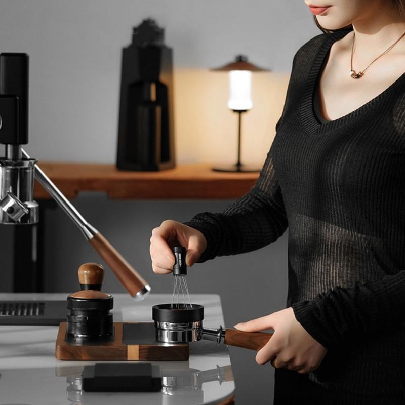 Espresso Distribution Tool Adjustable Range Coffee Stirrer Needle 0.4mm Magnetic Stand Storage Stirrer Needle