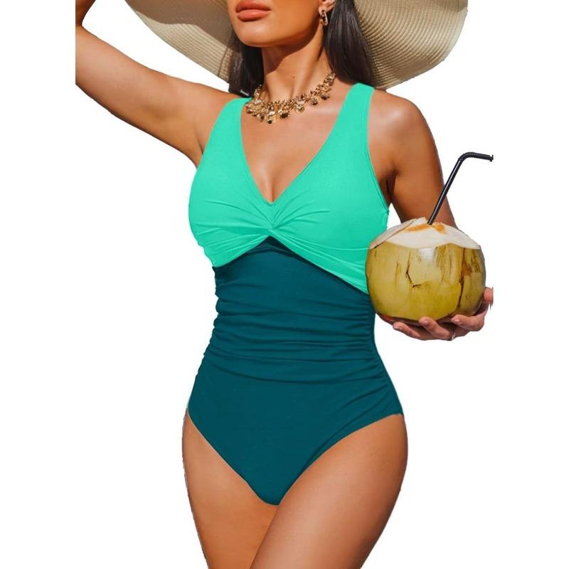 New Popular One-piece Bikini Sexy Leopard Print Splicing European and American Thin Waist Swimsuit Swimsuit