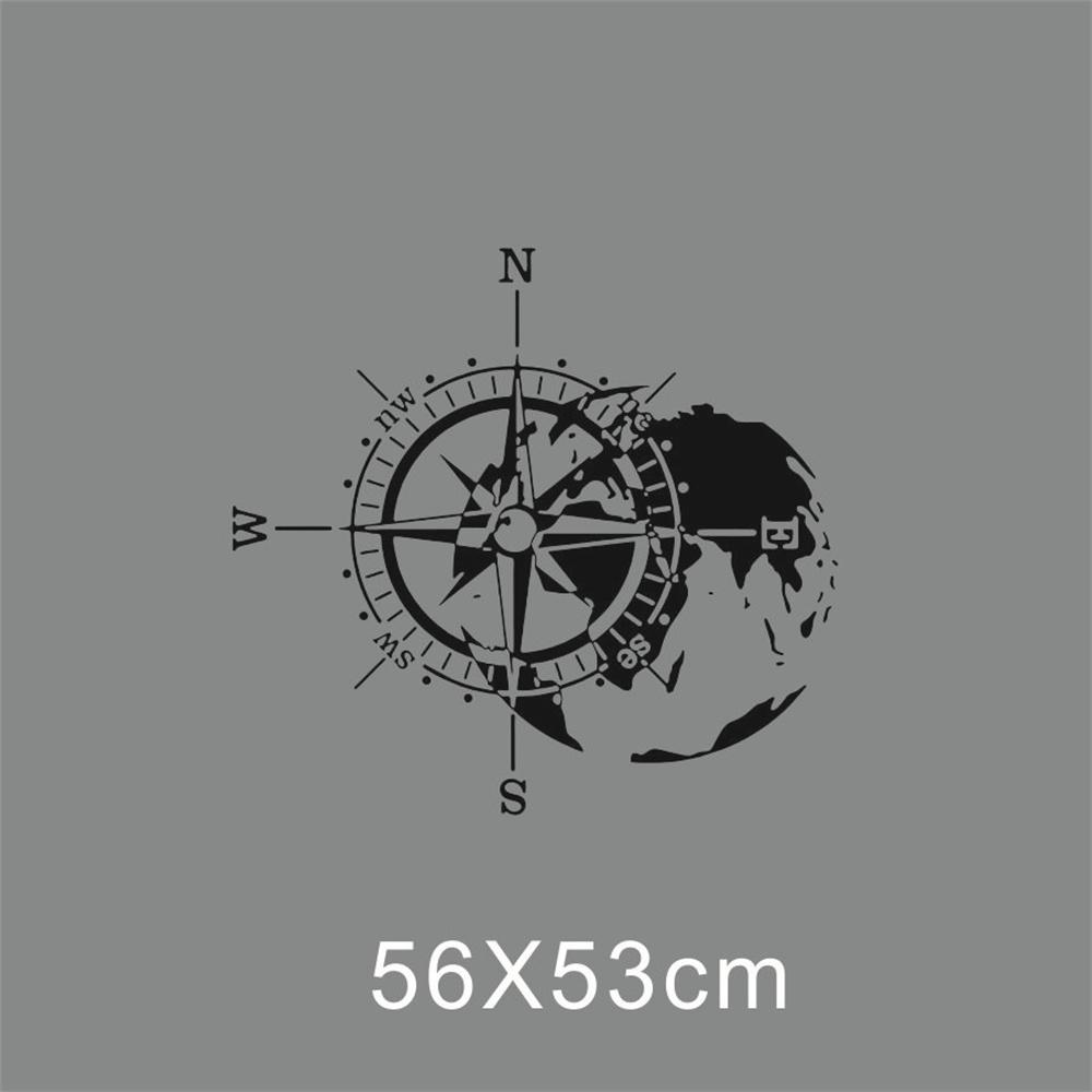Universal White Hood Car Sticker Compass Totem Car Camper Rv Door Compass Decal