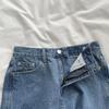Retro Wide Leg Women's Denim Shorts Summer High Waist Loose Straight Leg Shorts Casual Shorts
