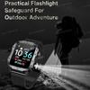 New Outdoors Smart Watch LED Flashlight IP68 WaterProof Multi-Sport Mode Heart Rate Blood Oxygen Monitoring Men Smartwatch