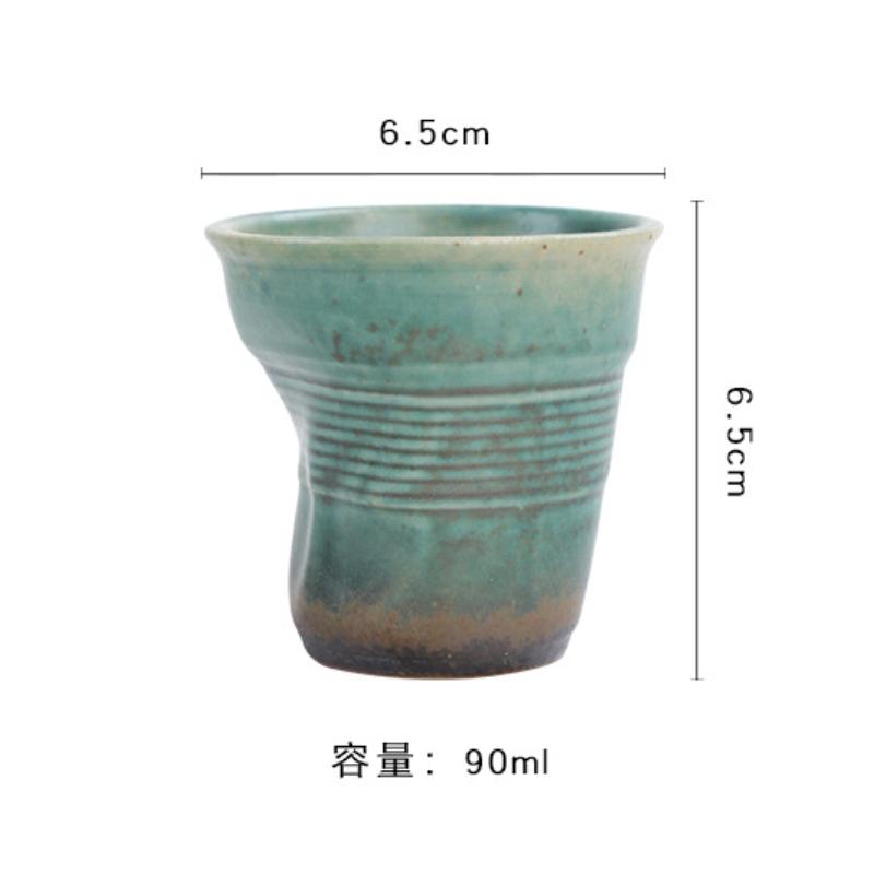 90ml vintage creative handmade colored ceramic tea cup, ceramic espresso cup, twisted Arabic ceramic espresso cup