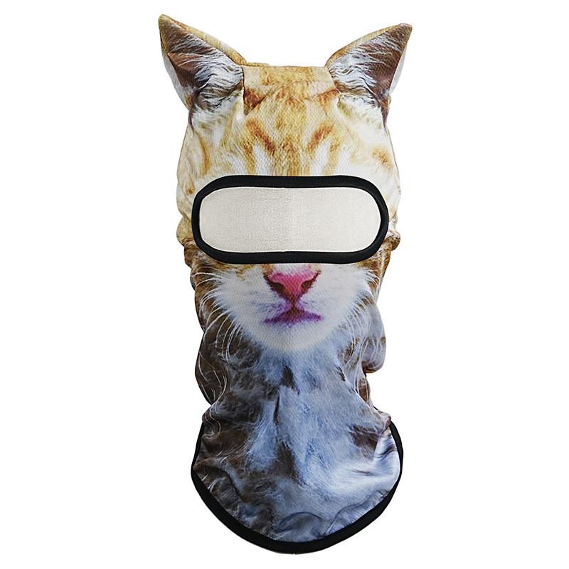 

Game Theme 3d Cats Dogs Wolves Foxes Design Face Gini Sun Protection Mask For Outdoor Activities WhiteCat