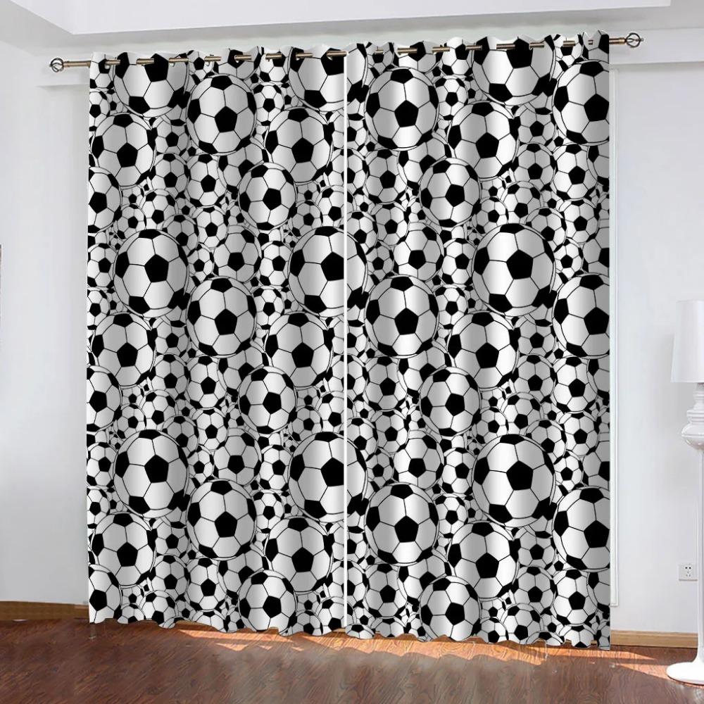 Curtains For Hall Or Living Room 3D Creative Black And White Art Window Curtains Kids Bedroom Decor Curtain Home Decor 2 Panels