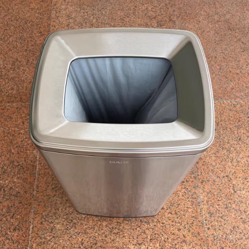 Stainless Steel Open-Top Trash Can