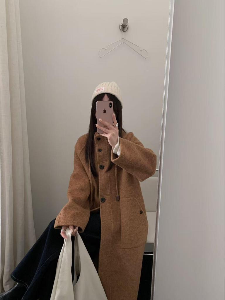 Luxuriöser doppelseitiger Wollmantel für Damen - Extra-lang, lässig, altersreduzierend, Herbstkollektion 2025