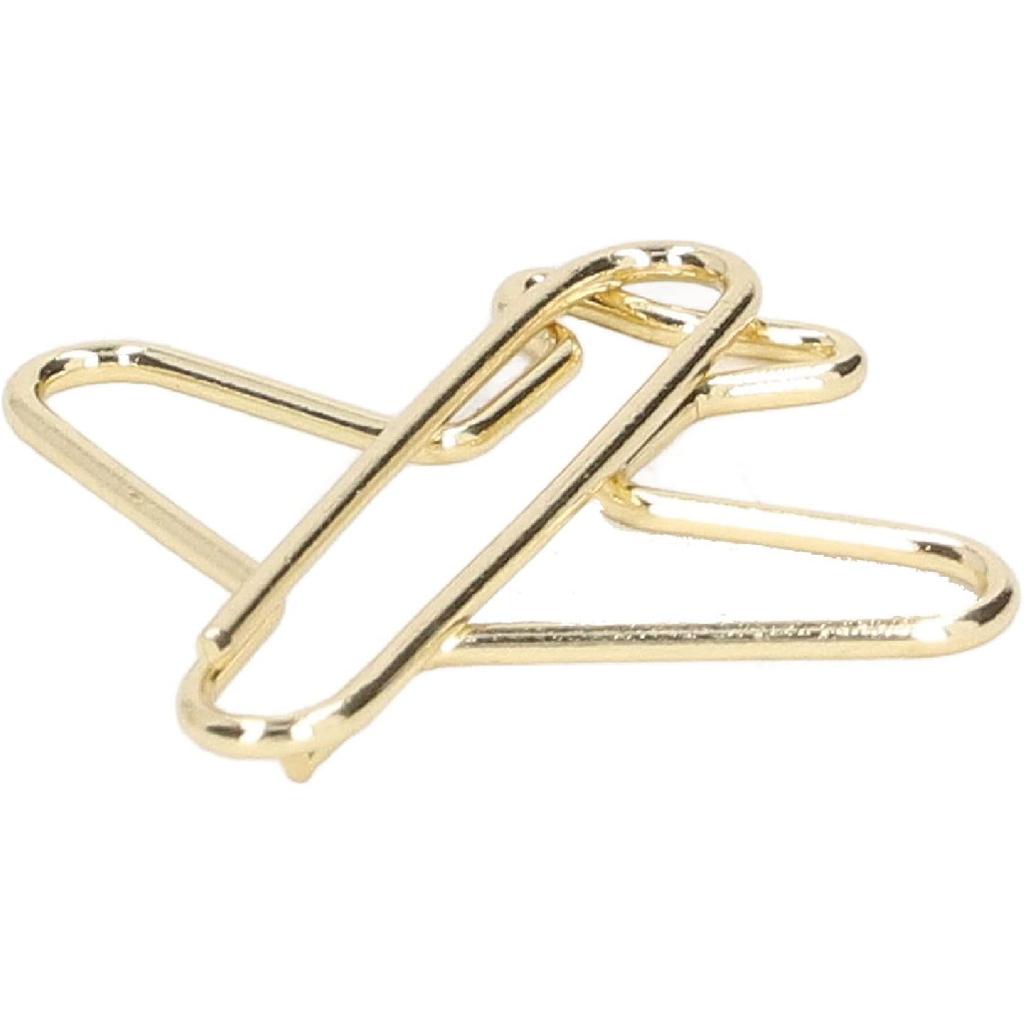 Airplane Shaped Paper Clips, 100Pcs Mini Cute Paperclips Portable Electroplated Metal Office Clips for Document Sorting and Organizing Office School