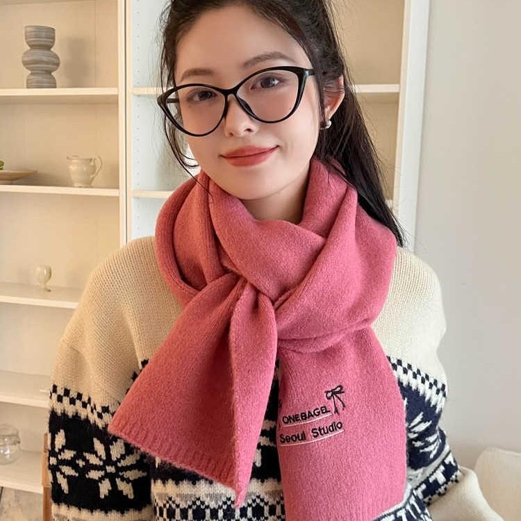 Schal Damen Winter Wollmischung Tide Student Luxusgefühl Stricken Warm Hals Tide